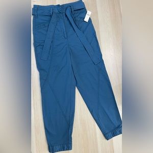 Anthropologie Blue Paper Bag High Waisted Pants